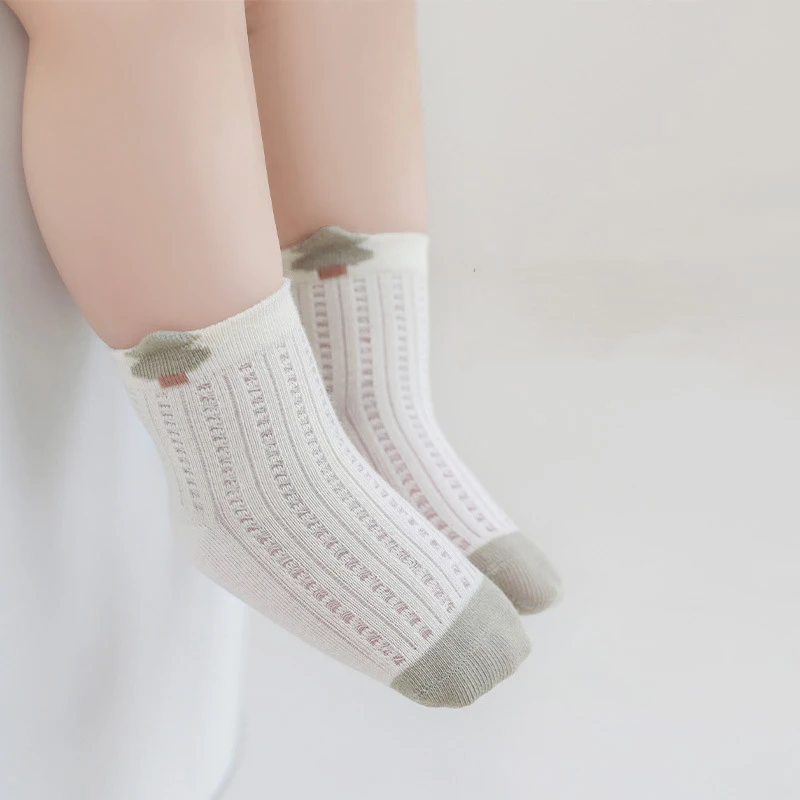 

3 Pairs/set New Cute Baby Mid Mesh Socks Summer Newborn Toddler Solid Elastic Sock For Boys Girls Cotton Boneless Socks 0-5Y