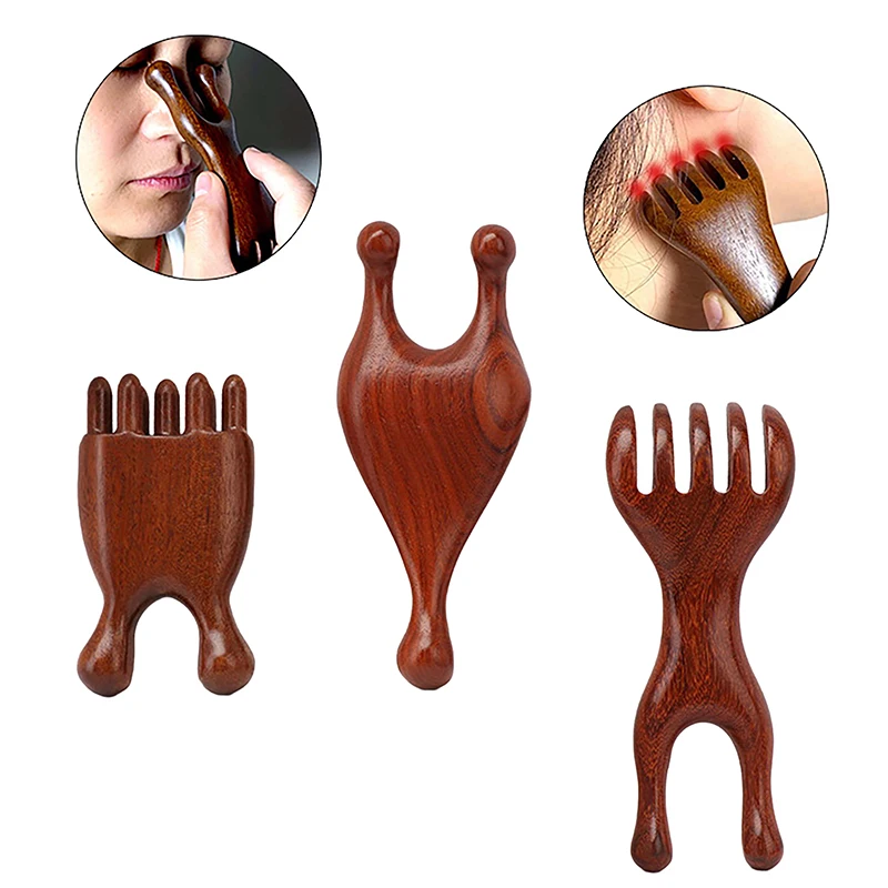 

1 Pcs Sandalwood Facial Massage Comb Wooden Handle Sandalwood And Fascia Massage Small Snail Comb Wide Toothed Comb