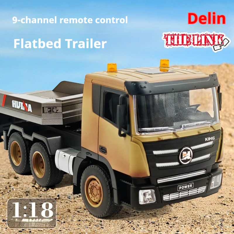 

Delin 1:18 1318 Rc Flat Trailer D9r Rc Bulldozer 9-Channel With Flatbed Trailer Engineering Vehicle Toys Model Birthday Gifts