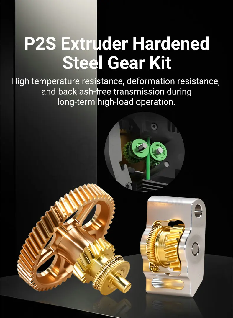 Verbessertes P2S Extruder-Getriebeset aus Gehärtetem Stahl für Bamb Lab P2S Ersatz-Extruderteile P2S 3D-Druckkopf-Zubehör – Detail 1