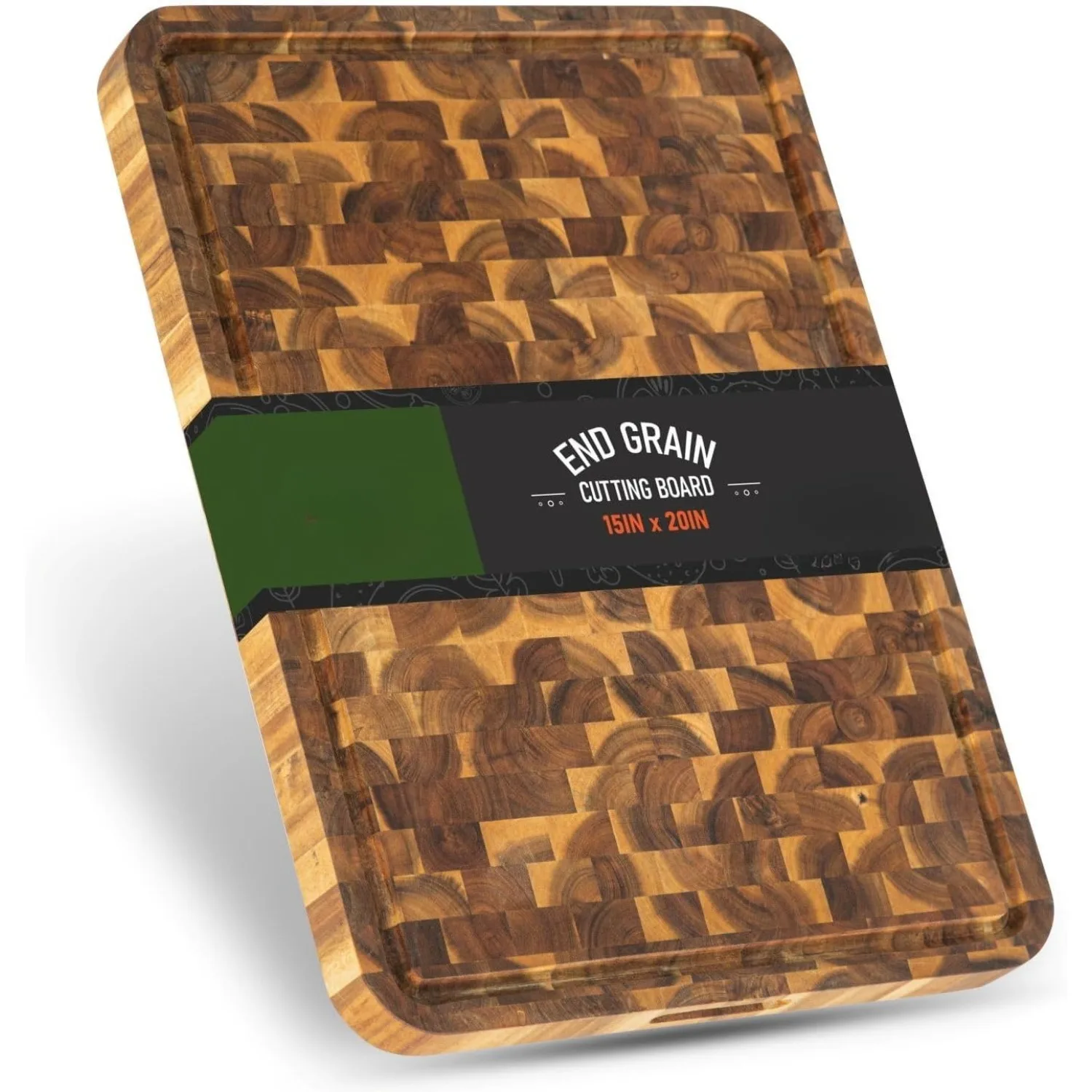 

20x15x1.25- Large butcher block with juice tank, suitable for cutting meat and vegetables