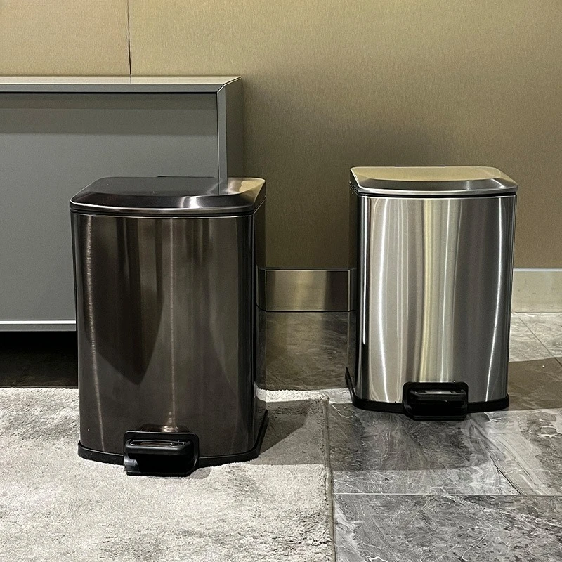 

Кухонное мусорное ведро для дома, без необходимости наклоняться, для гостиной, с ножным управлением, большой вместимости, из нержавеющей стали, в стиле лёгкой роскоши.