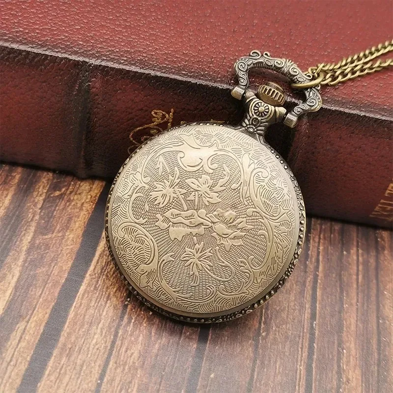 Vintage Quartz นาฬิกาพ็อกเก็ตนาฬิกา Analog สร้อยคอจี้ Fob นาฬิกาของที่ระลึกนาฬิกาพ็อกเก็ตของขวัญผู้หญิงผู้ชายวันเกิดคริสต์มาส...