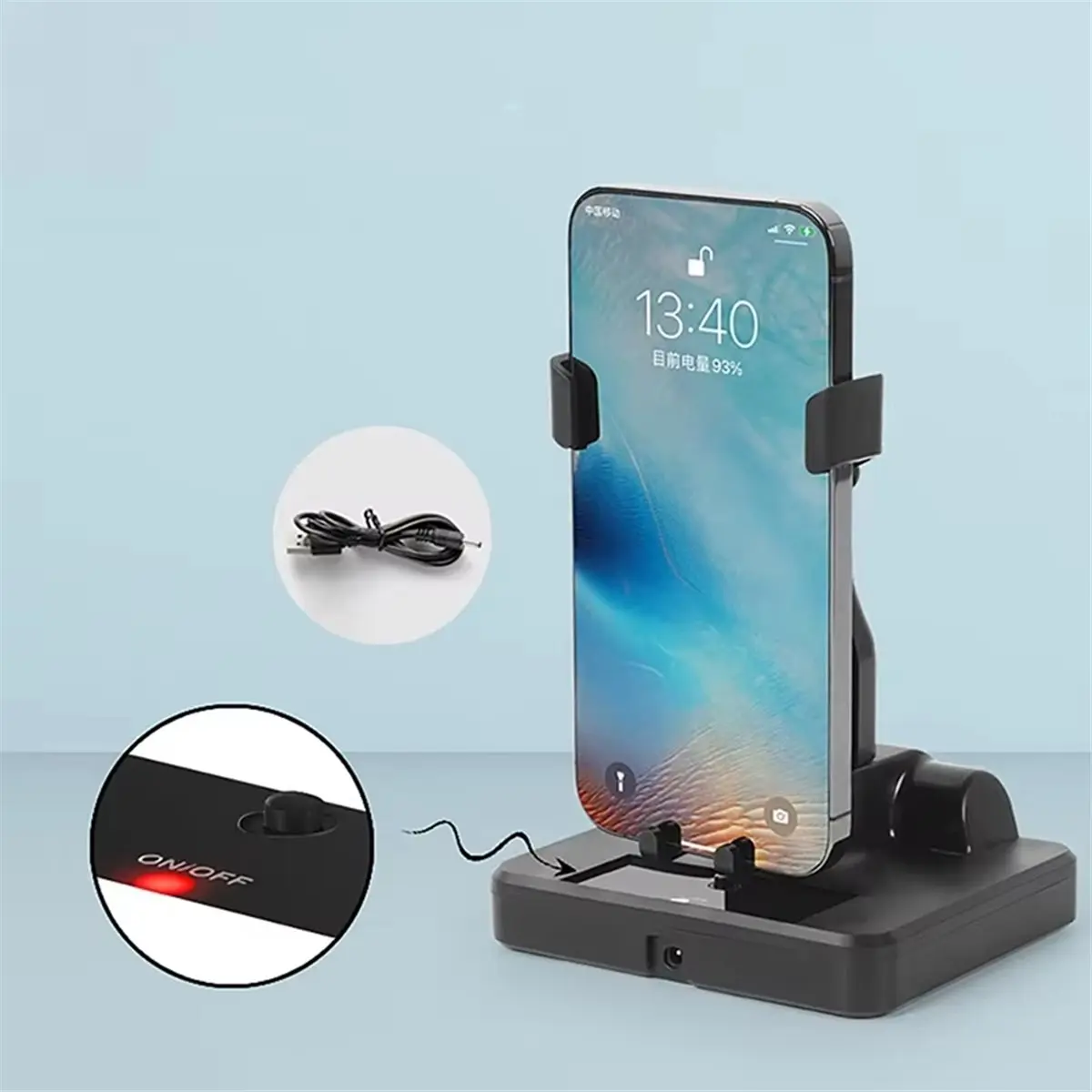 A86G NEW Desk Mute Automatic Swing Shaker Mobile Phone Stand Holder for Smartphone Wiggler Pedometer Brush Stepper