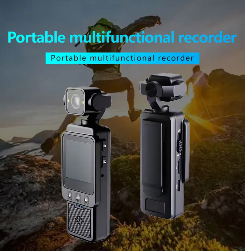 كاميرا رياضية محمولة Xiaomi 8K 180 °   كاميرا دوارة صغيرة محمولة مضادة للاهتزاز، شاشة عالية الدقة، كاميرا رؤية ليلية يمكن ارتداؤها بالواي فاي