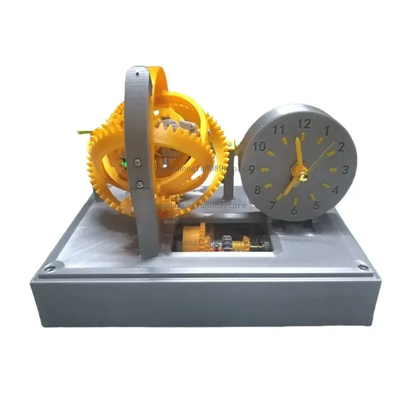 Three-axis Tourbillon Mechanical Seat Clock, Armillary Sphere 3D Printed Electric Gear Model Clock