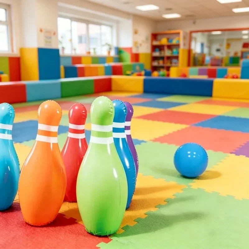 Conjunto de Brinquedos Infláveis de Boliche para Crianças, Jogo de Boliche ao Ar Livre, Brinquedo Interativo Familiar, Jogo de Atividades Diárias para Crianças