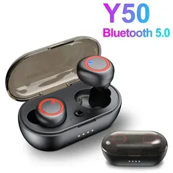 Auriculares inalámbricos Y50 TWS auriculares deportivos 5,0 auriculares Bluetooth para juegos con micrófono auriculares inalámbricos para teléfono