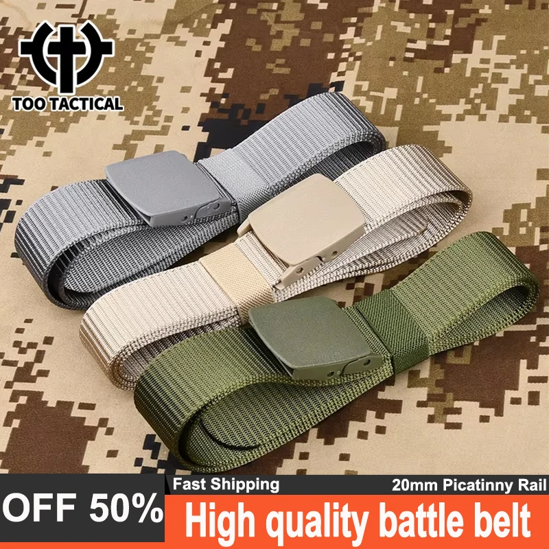 

Hot Mens Military Belt Army Outdoor Hunting Tactical Multi Function Combat Survival High Quality Marine Corps Canvas Waist Strap