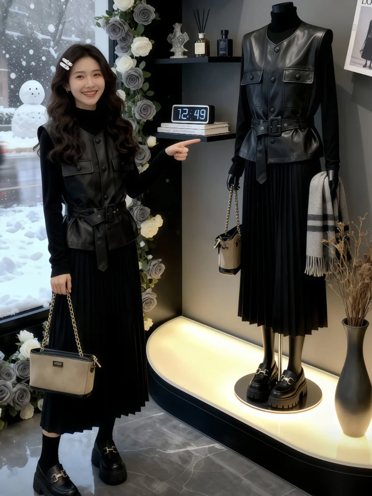 

Кожаный жилет Sli Bla: Новинка осенне-зимнего сезона, модная и стильная женская верхняя одежда, дышащая, на одной пуговице