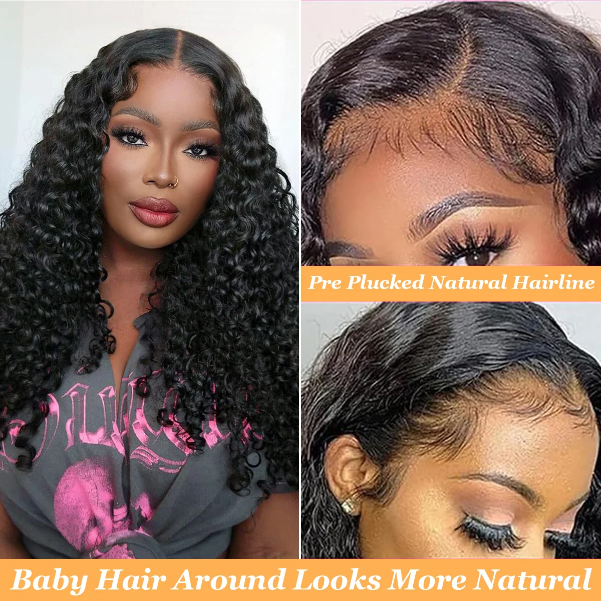 Peruca Frontal de Renda Transparente HD de 40 Polegadas, 200% de Densidade, Cabelo Humano Brasileiro Real, Cachos Birmaneses 7*6 13*6 13*4 para Mulheres