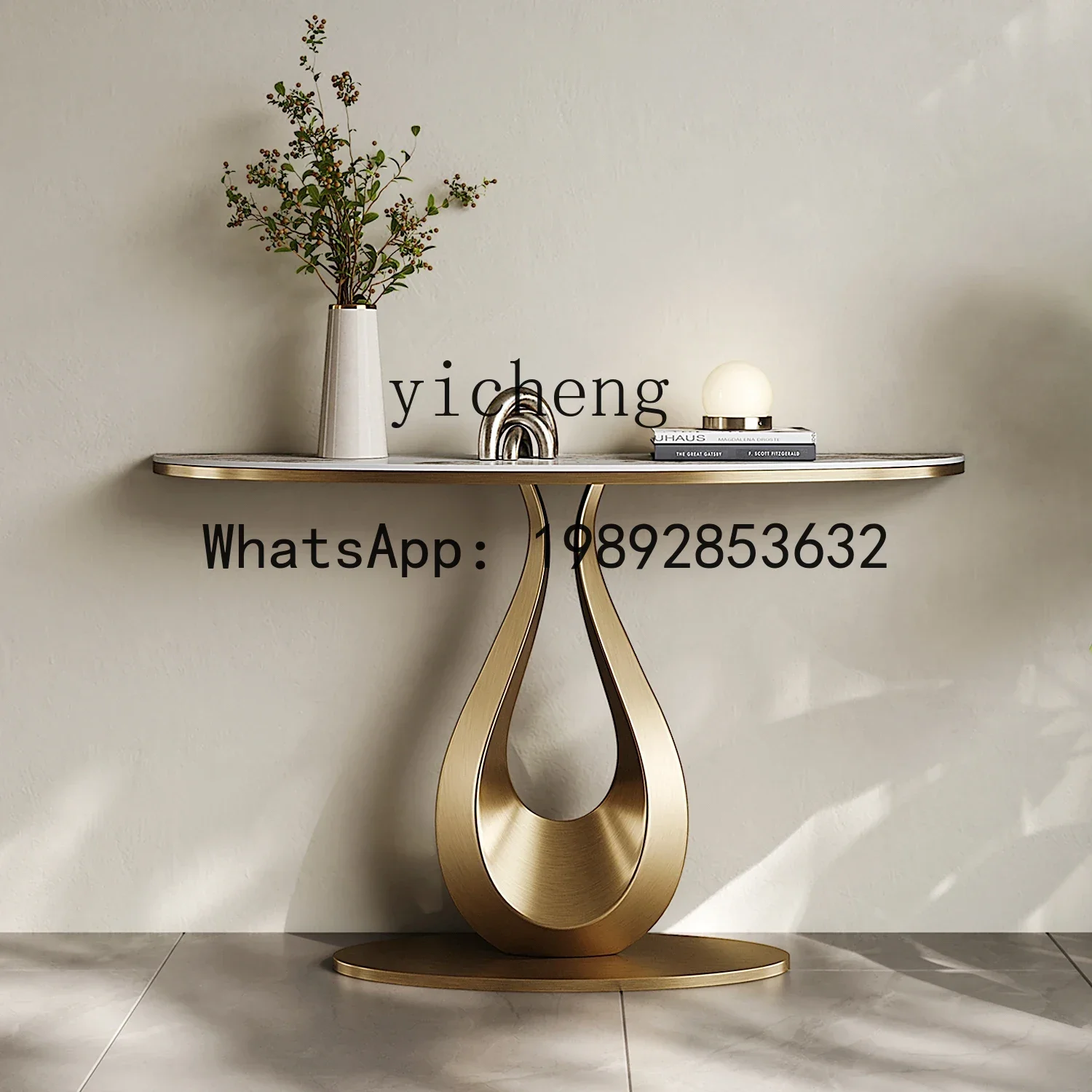 

Italian light luxury modern Xuanguantai villa hotel lobby entrance corridor end view table