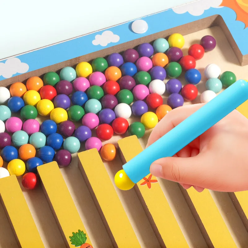 Color Classification Magnetic Maze Ball Runner Magnetic Pen Runner Game Hand Eye Coordination Exercise Kindergarten Puzzle Toy