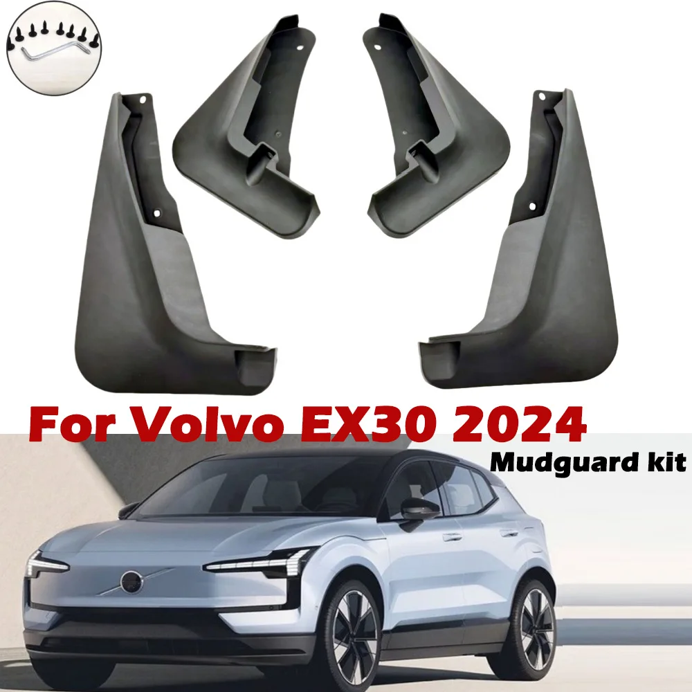 Mud Flaps Splash Guards for Volvo EX30 2024,All Weather No Drilling No Tape Vehicle Fenders Sediment Protection Accessories