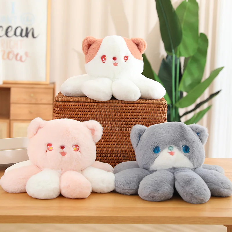 Hot Creative Cats Plush Toy Stuffed Soft Animal Jellyfish Shape Cat Doll Kawaii Pillow Lovely Birthday Gift For Girls Children