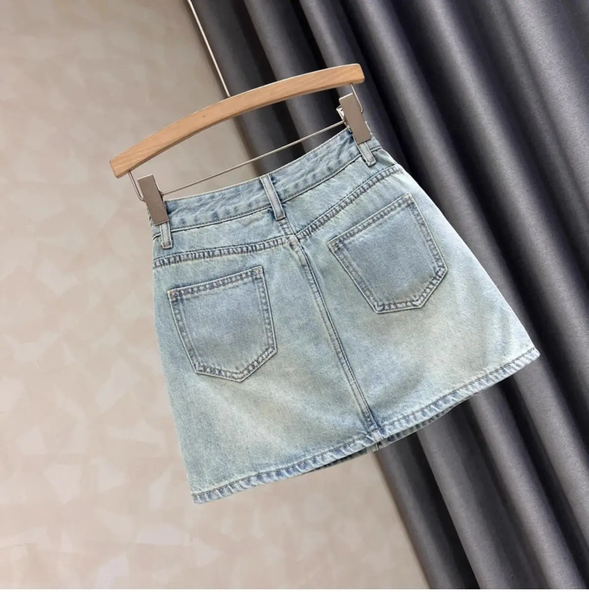 2024 Summer New Mini Denim Skirt, for Women Clothing, Casual High Waist A-line Hip Wrapped Short Skirts, Girls Cowboy Skirt