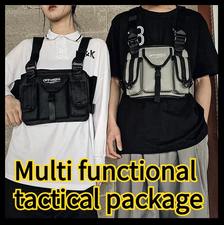 Creative Functional Tactical Vest Bag Fashionable Multifunctional Vest Chest Bag Outdoor Hiking EDC Backpack
