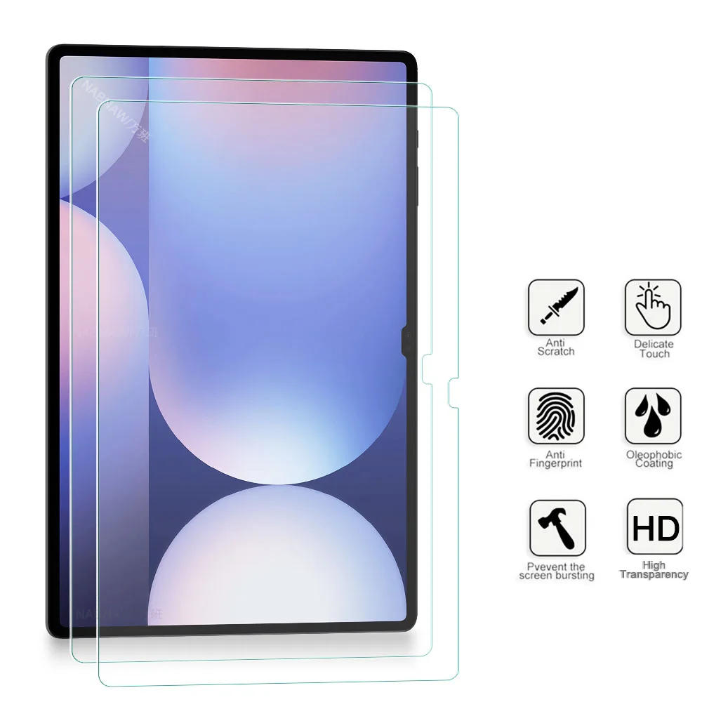 2 Pieces Oil-coating Clear Tempered Glass HD Hard Film Scratch Proof Screen Protector For Samsung Galaxy Tab S10 Ultra 14.6