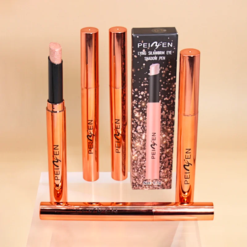 6-kolorowy metaliczny cień do powiek w sztyfcie, wodoodporny, perłowy, brokatowy cień do powiek, fluorescencyjny pisak do makijażu