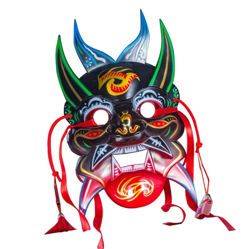 652F Mặt nạ đầy đủ mặt nạ ven biển mặt nạ cosplay vẽ tay Nuo Operas Mask Quà tặng