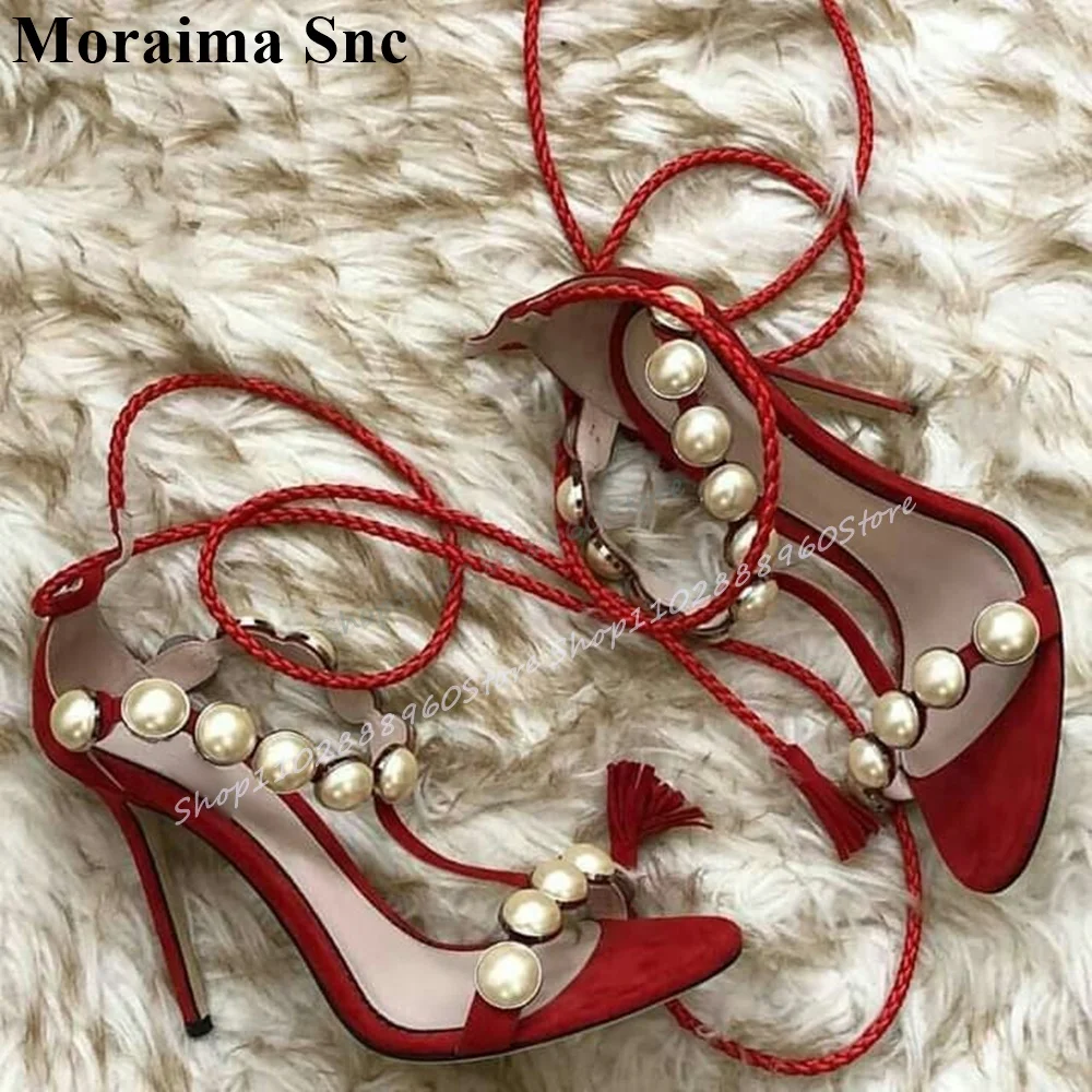 Elegant-rouge-perle-decoration-chaine-sandales-mince-chaussures-a-talons-hauts-pour-les-femmes-a-lacets-bout-ouvert-2025-mode-zapatos-para-mujere