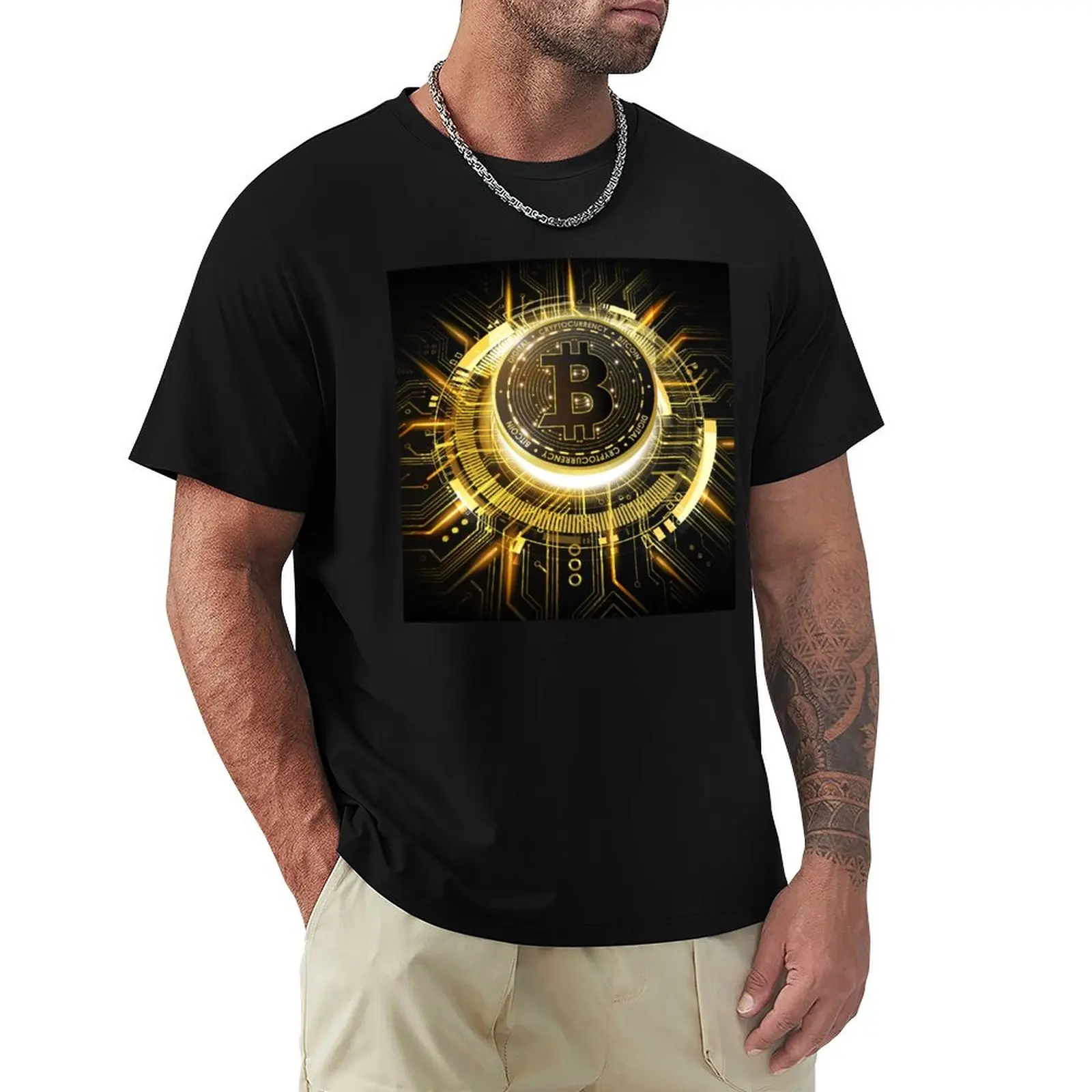 

Bitcoin cryptocurrency - Bitcoin BTC fantastic image. T-Shirt luxury designer tees tops mens vintage t shirts