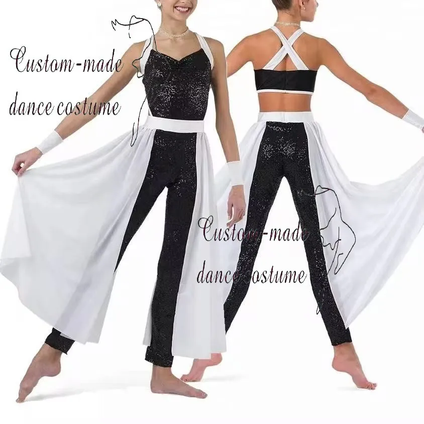 

New adult jazz and Latin dance performance costume, suitable for modern dance performances, flowing and versatile for two styles