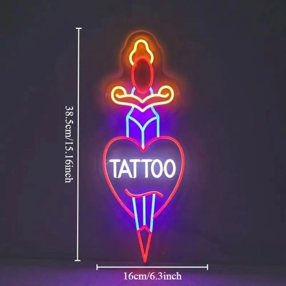 Tattoo Studio Neon Sign Dimmable USB LED Light for Man Cave Tattoo Salon Shop Wall Decor Business Tattoo Artist Themed Art Sign