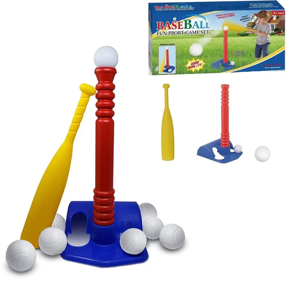 Con 2 palline Giocattoli da baseball Set di giochi sportivi portatili in plastica Facile da imparare Giocattoli interattivi genitore-figlio facili da imparare all'aperto