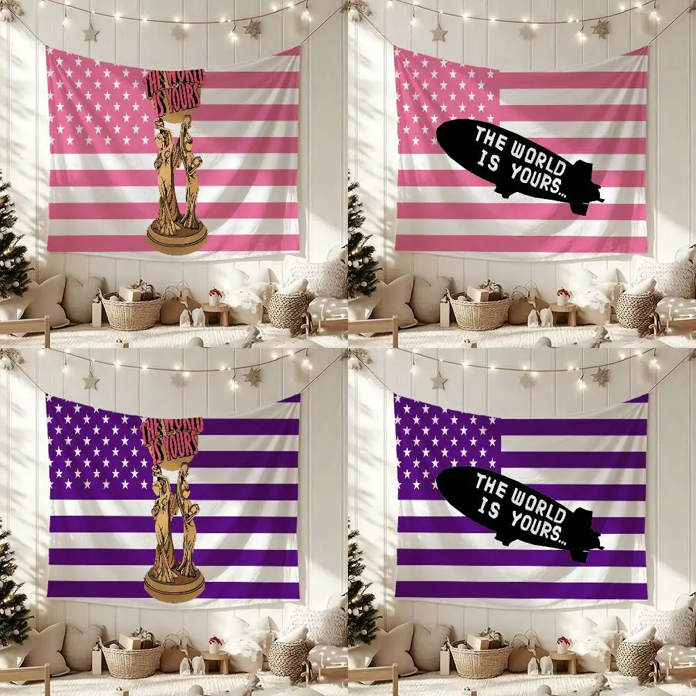 The World Is Yours S-Scarfaces Flag Outdoor Decorations for Bedrooms Home Decor Items Decoration Banners