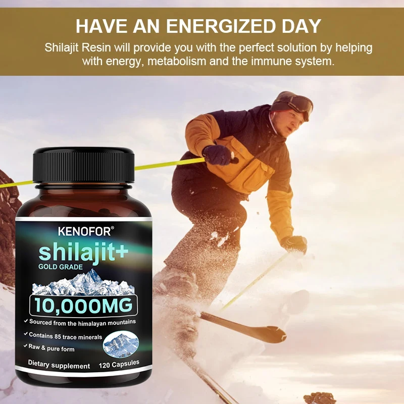 Shilajit Pure Himalayan Extract Capsule-Supplement Helpt Lichaamsontsteking, Bot, Energie En Hart Te Verminderen, Huidgezondheidsondersteuning