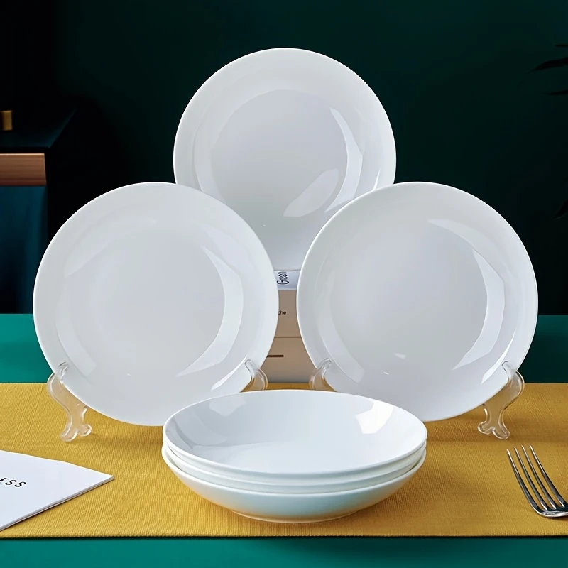 

Nordic Premium Plate, Bone China Plate 7/8 Inch Home Tableware Ceramic Dish Exquisite Dinner Plate Dish, Steak Plate
