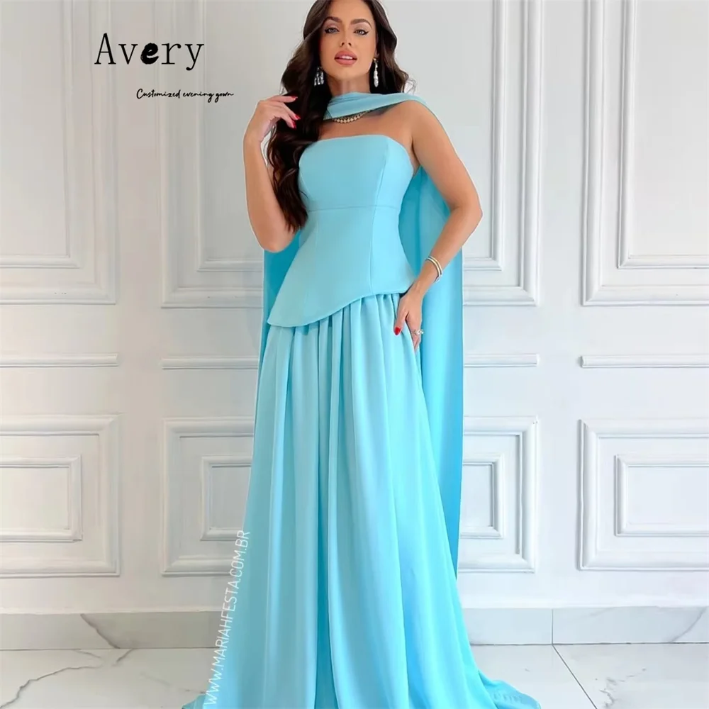 Avery personalizado amarillo sin mangas fuera del hombro una línea vestido de fiesta de las mujeres vestidos elegante vestido de noche de boda de lujo 2025 lujoso