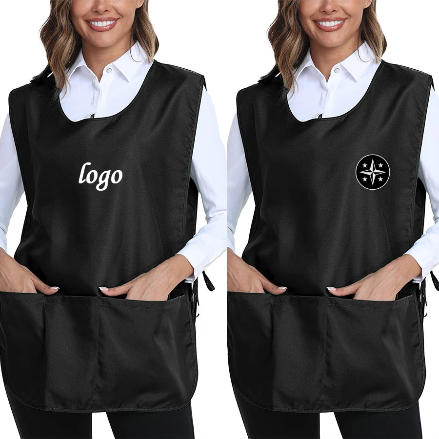 Versatile Neutral Apron With Adjustable Ties For Barbershops Restaurants Custom Logo Available