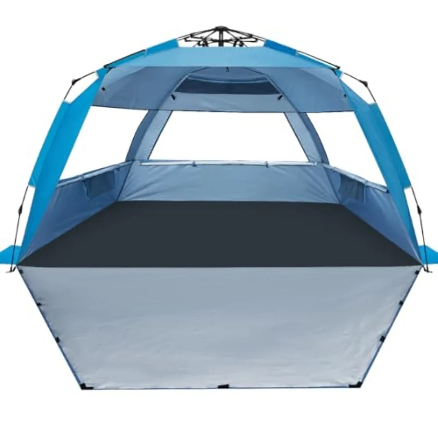 

Deluxe Pop Up Beach Tent Sun Shade Shelter for 3-4/5-6 Person UV Protection Extendable Floor with 3 Ventilating Windows Plus Ca