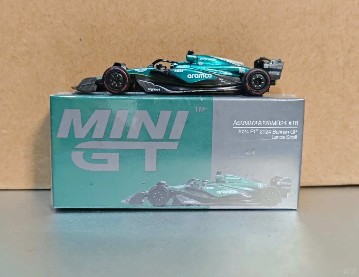 مينيجت 1:64 AMR24 # 18 لانس ستروول/14 فرناندو ألونسو 2024 دييكاست نموذج سيارة #1