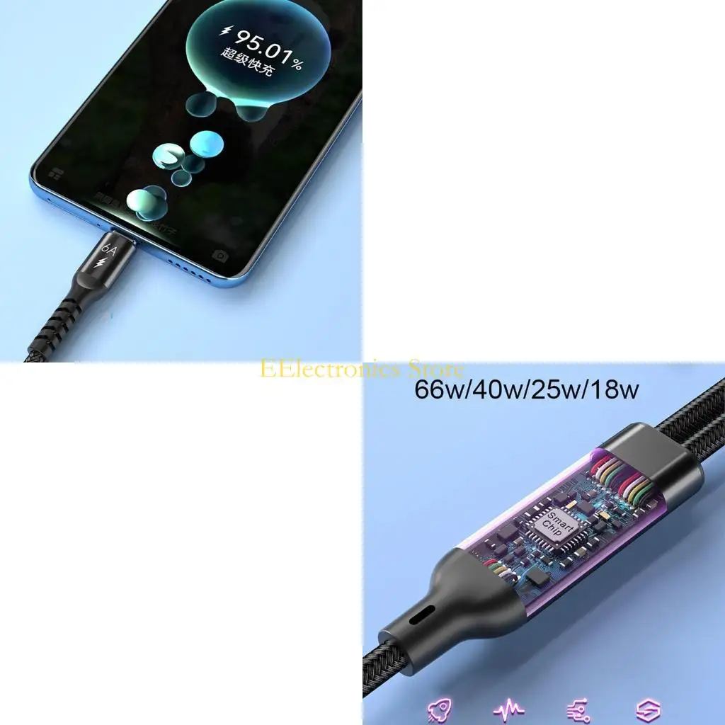 B03C USB Charging Cable 2 In 1 Data Cord with USB 5Pin and Type C Connectors Output Designing for Smartphones and Tablets