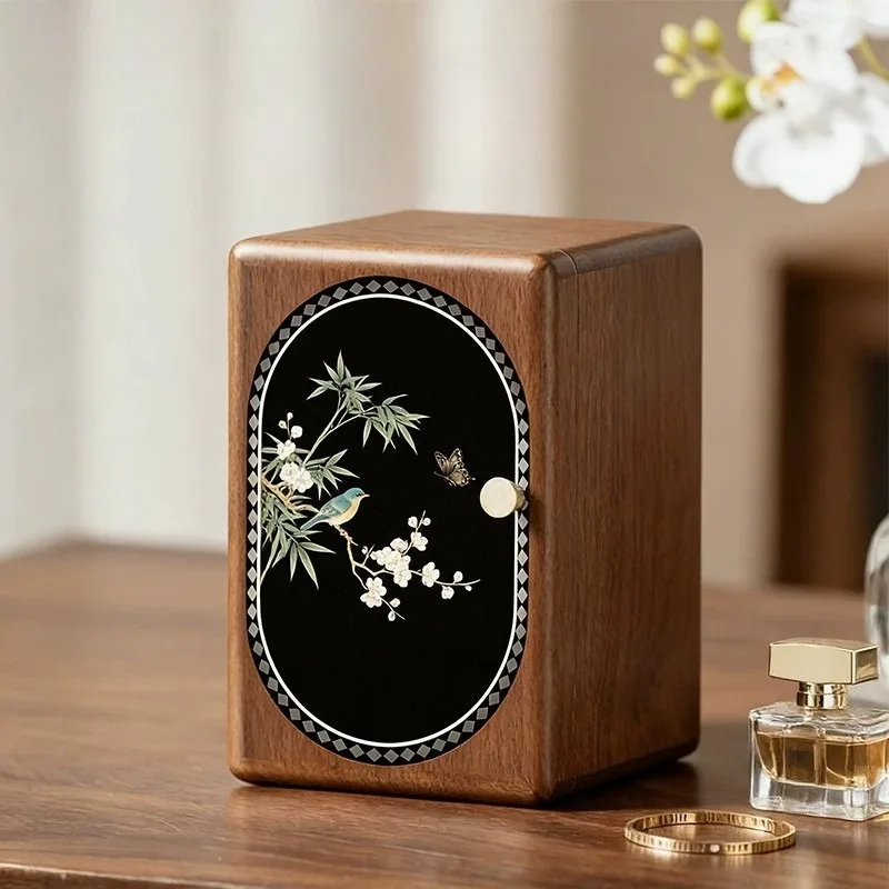 Walnut Jewelry Box Large Capacity Multi-layer Exquisite Organizer Case Necklace Earring Storage Boxes Bracelet Ring Display Case