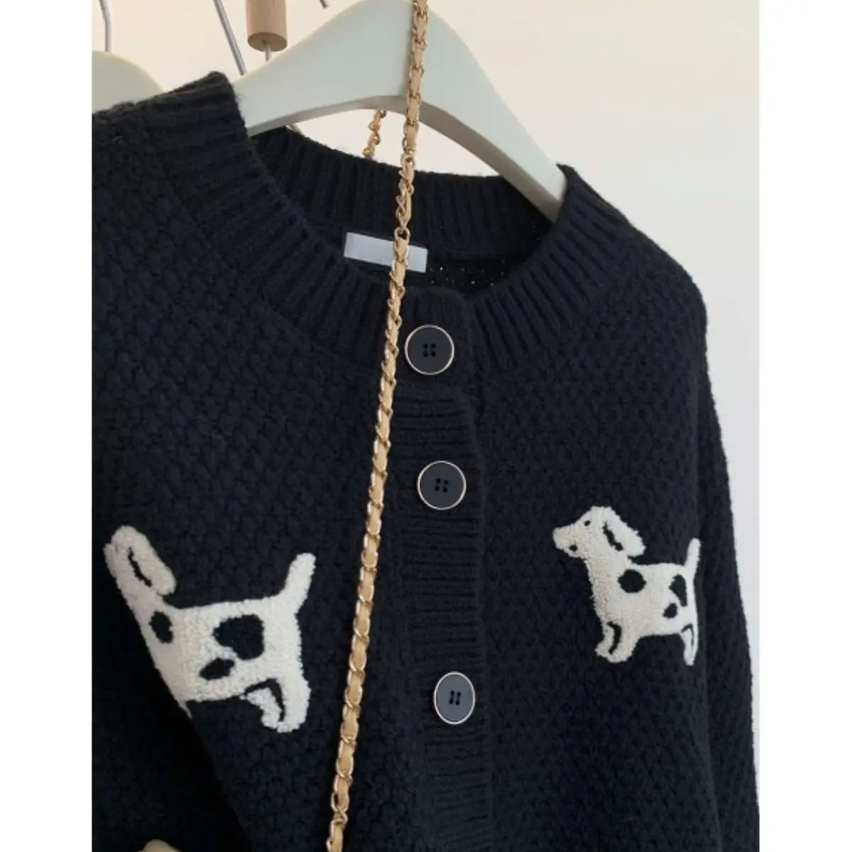 Female New Trend Cartoon O-neck Long Sleeve Cardigan Coat Autumn Winter Fashion Buttons Knitting Sweater Women Clothing Top Tee