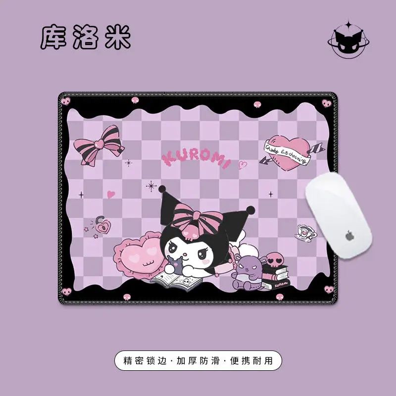 

Girls Cute Kuromi Small Leather Mouse Pad Cute Cartoon Girls Computer Keyboard Pad Wrist Pad Office Desk Pad Portable Mouse Pad