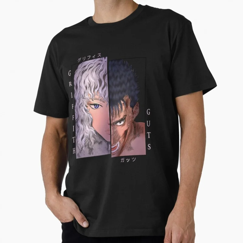 

0922 Guts Berserk Japanese Anime Gift t shirt 100% cotton print clothing Swordsman Manga Graphic Tee Y2K clothes Large size Tops