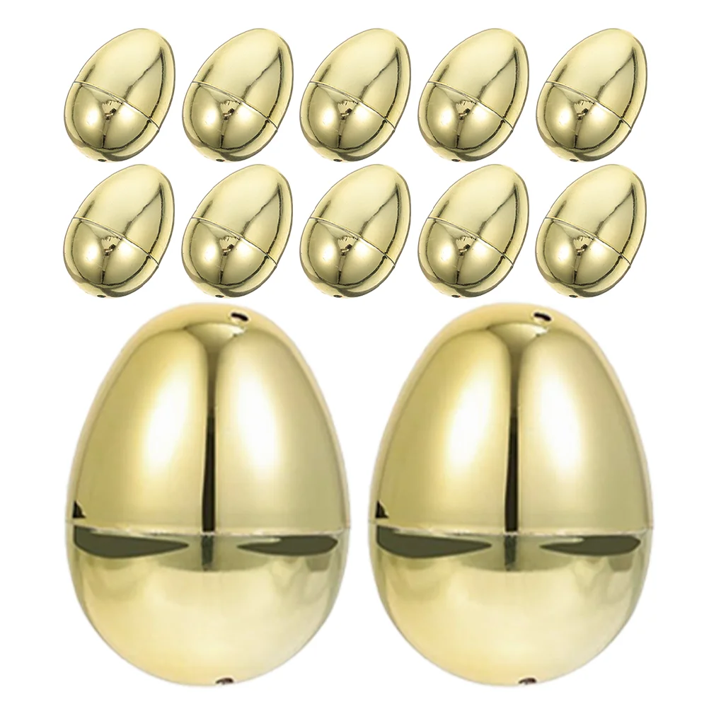 

12 Pcs Easter Golden Eggs Jumbo Basket Pp Plastic Fillable Large Wrapping Boxes