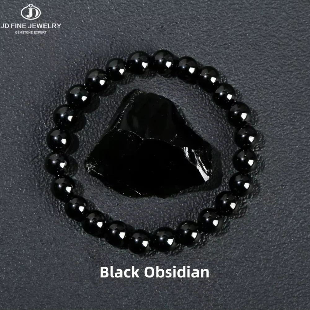 

Natural Stone Black Obsidian Bracelets Fat Relief Promote Blood Circulation Anti Anxiety Weight Loss Bracelet Women Men Jewelry