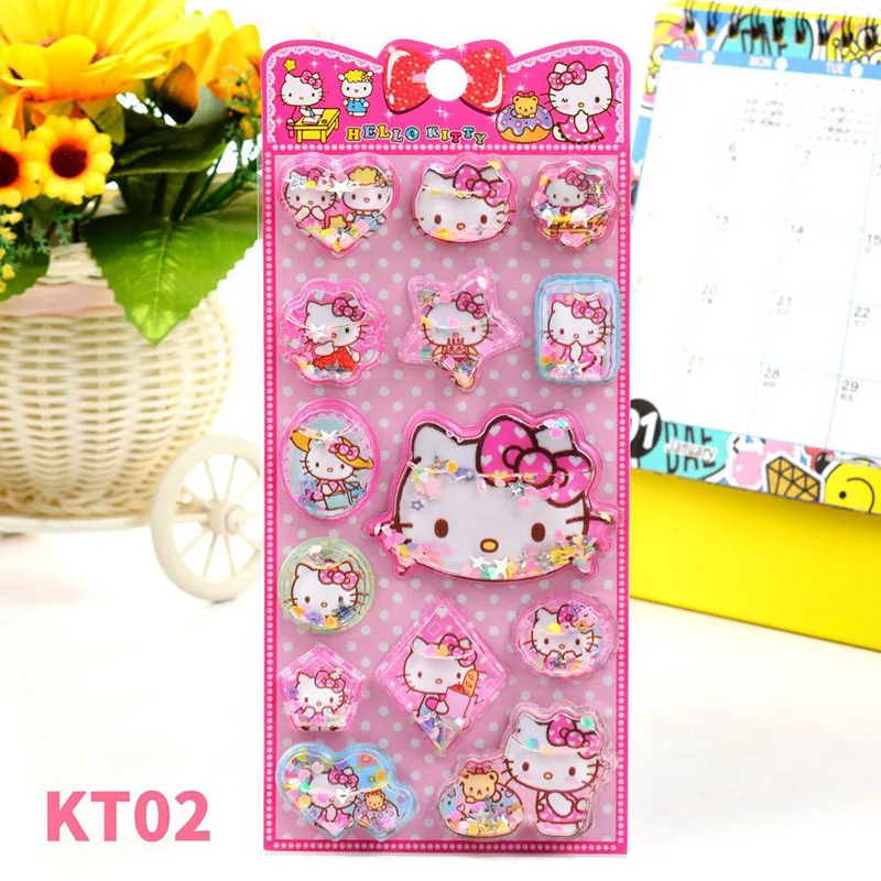 New Sanrio Three-Dimensional Stickers Hellokittys Anime Series Diy Mobile Phone Notebook Decoration Stickers Kindergarten Prizes