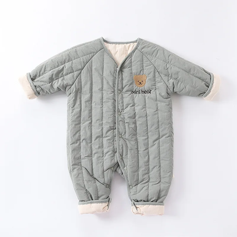 0-24M Newborn Kid Baby Boy Girl Winter Clothes Warm Baby Romper Long Sleeve Jumpsuit Plush Cotton New Bron Thick Outfit