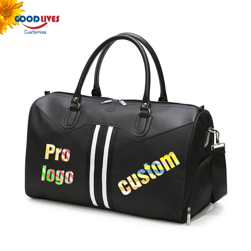 Black Fitness Travel Duffle Bag Unisex Travel Totes Fashion Large Capacity Business Trip Duffel Bag Weekend Tas Pro Custom Logo