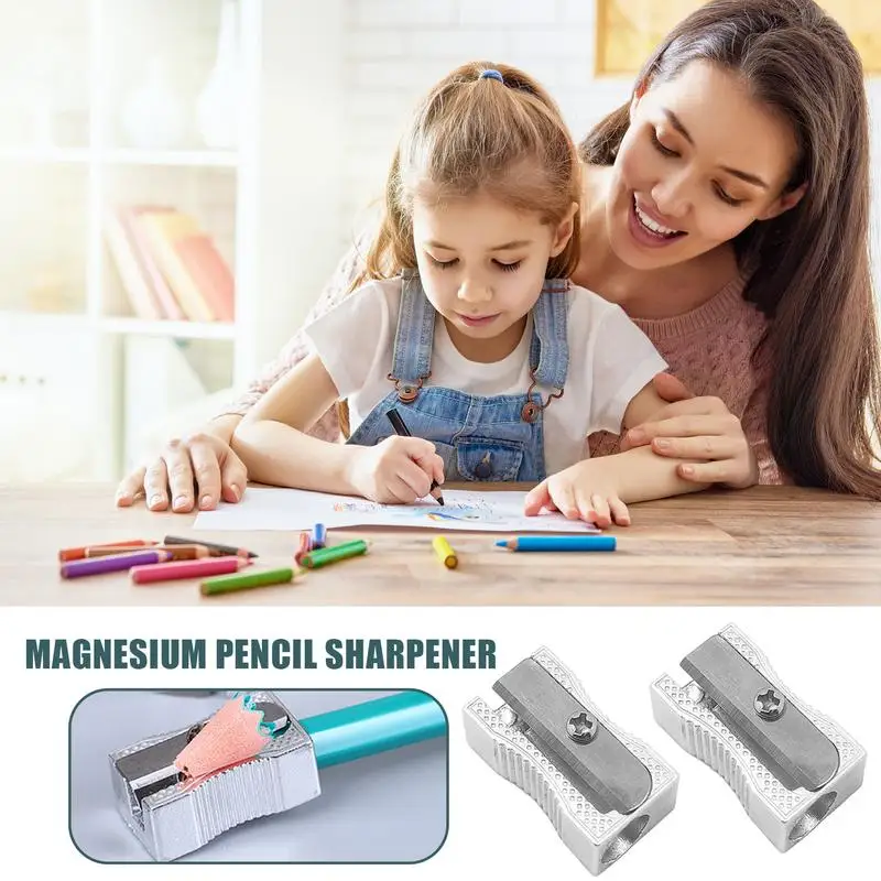 Magnesium Pencil Sharpener Magnesium Metal Graphite Pencils Sharpener Ergonomic Office Supplies Stationery Accessories For