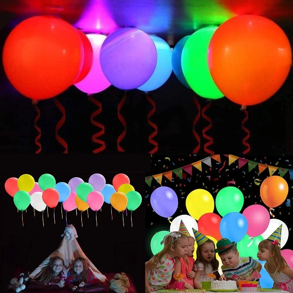 5/10pcs LED Light Up Balloons Luminous Balloons Glow In The Dark Party Balloon Supplies Birthday Easter Party Wedding Decoration