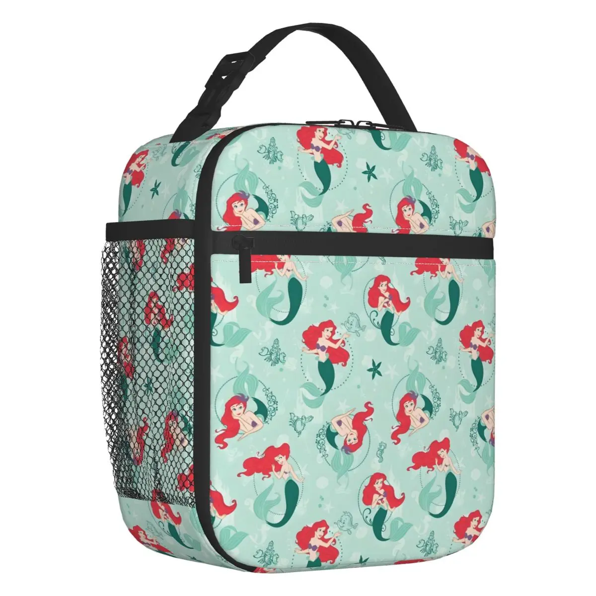 

Custom The Little Mermaid Cartoon Insulated Lunch Bags for Women Kawaii Princess Portable Cooler Thermal Food Lunch Box Work