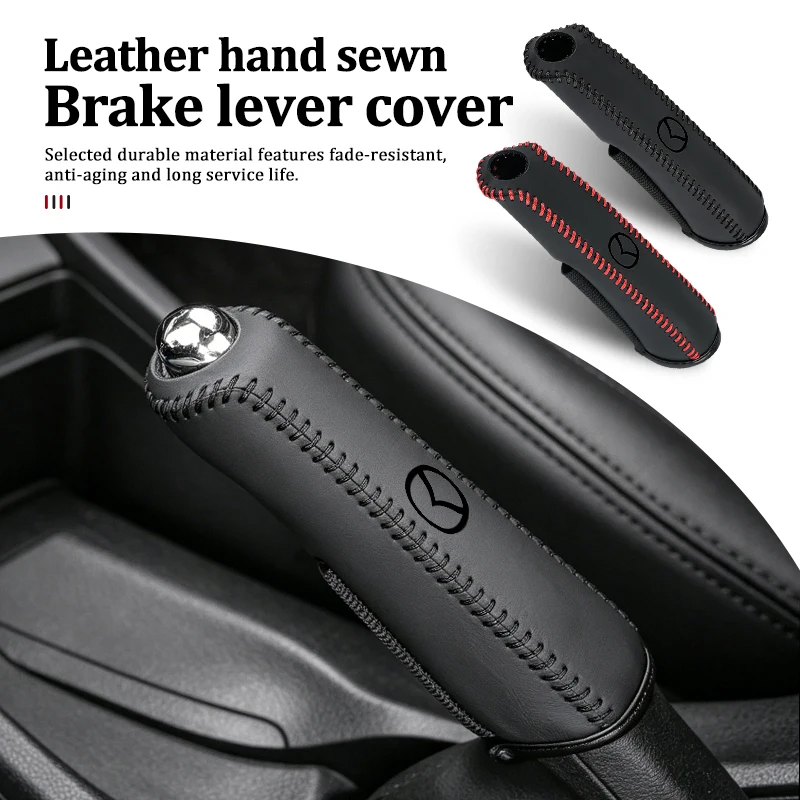 For Mazda Durable Leather Car Handbrake Sleeve Wear Resistant Anti slip 2 3 5 6 Axela Atenza Speed 6 CX3 CX4 CX5 CX7 CX8 CX9 MS